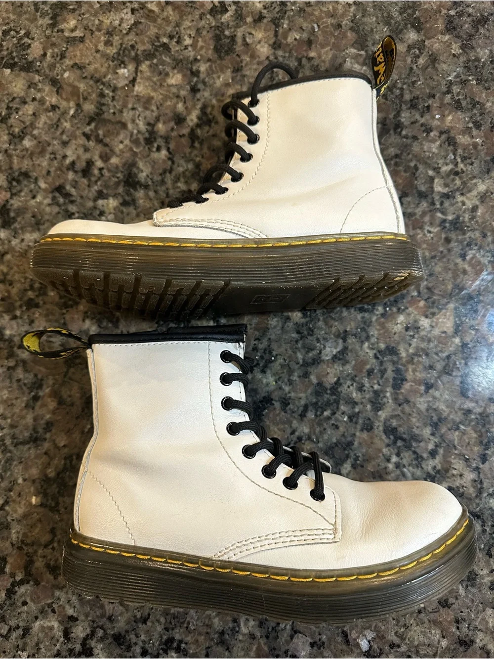 Dr. Martens Youth Kid's 1460 8-Eye Leather Combat Boots – White - Size 1